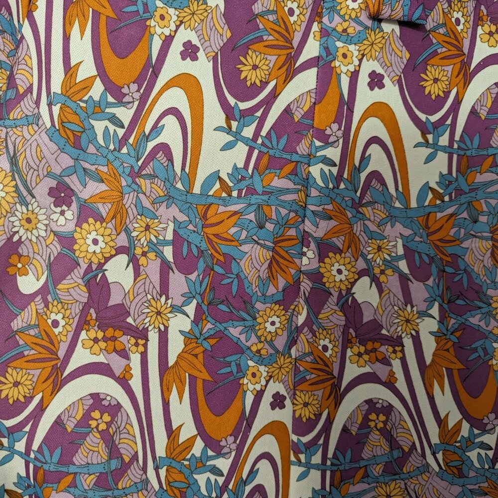 Vintage 70s Floral organic print maxi dress - Picture 5 of 5